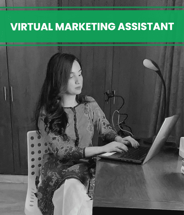 Virtual marketing assistant working remotely